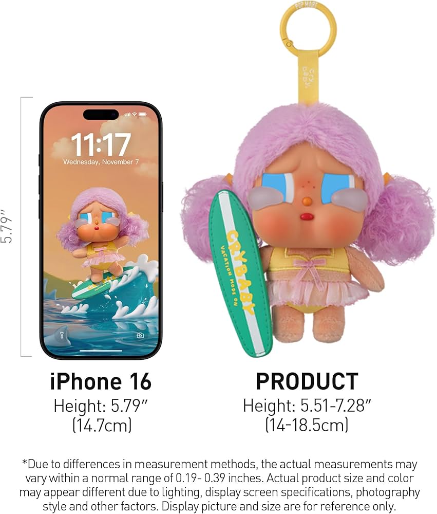 Amazon.com: POP MART Crybaby Vacation Mode On Series-Vinyl Plush